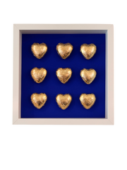 9 Gold Hearts White