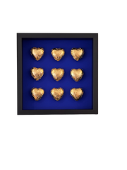 9 Gold Hearts Black